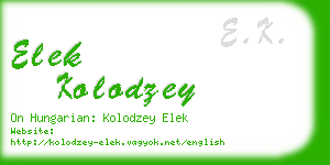 elek kolodzey business card